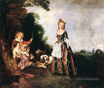 La Danse Jean Antoine Watteau classique rococo Peinture à l'huile